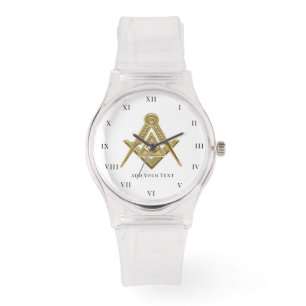Freemason Square and Compass Charity Masonic gold Watch