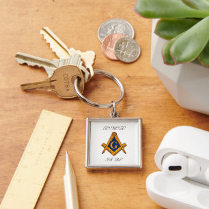 Freemason Square and Compass Charity Masonic Key Ring