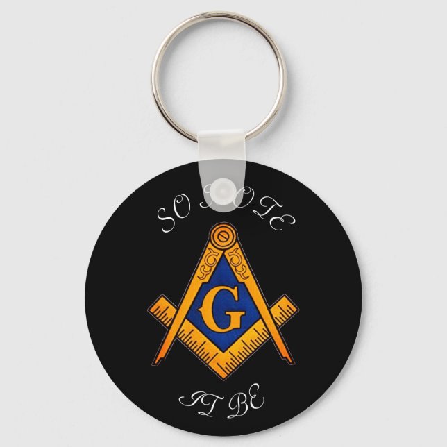 Freemason Square and Compass Charity Masonic  Key Ring (Front)
