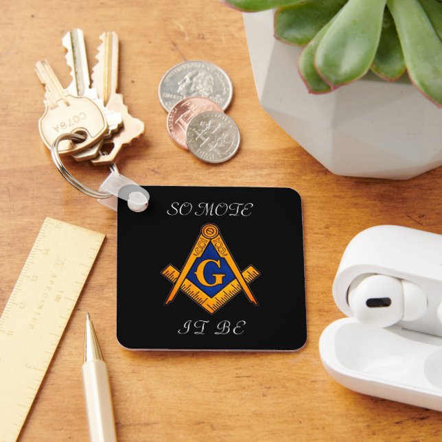 Freemason Square and Compass Charity Masonic  Key Ring (Desk)