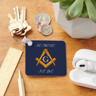 Freemason Square and Compass Charity Masonic Key Ring