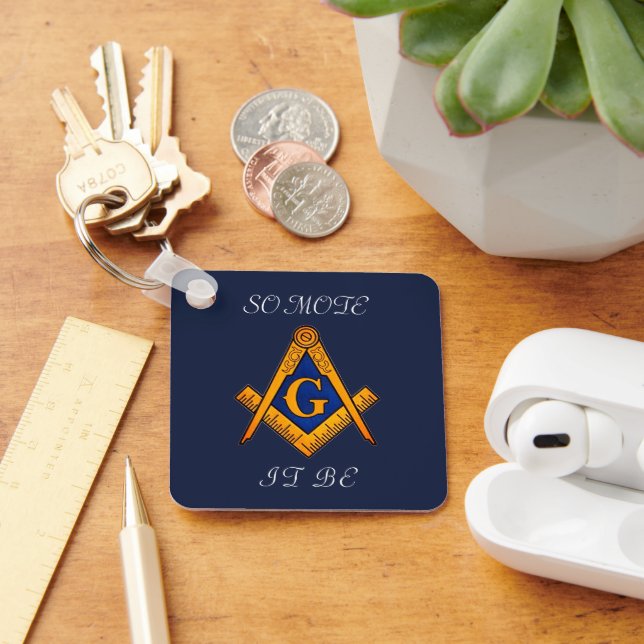 Freemason Square and Compass Charity Masonic  Key Ring (Desk)