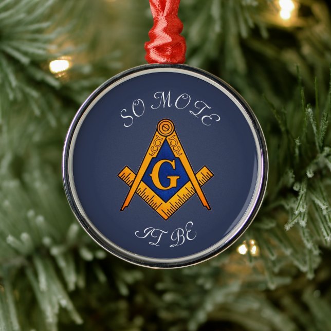 Freemason Square and Compass Charity Masonic  Metal Ornament (Tree)