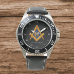 Freemason Square and Compass Charity Masonic Watch<br><div class="desc">So mote it be,  Freemason,  square and compass,  charity,  Masonic symbol watch. Personalise it with your own text.</div>