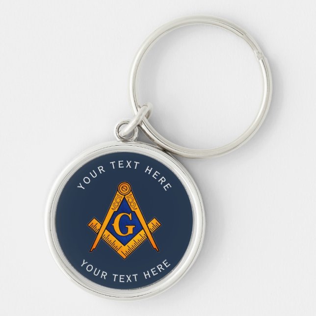 Freemason Square and Compass Masonry Masonic  Key Ring (Front)