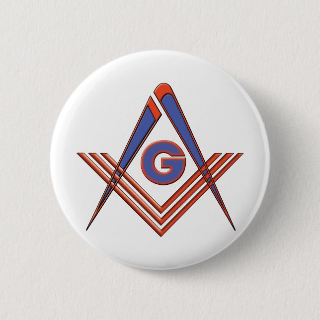 Freemason symbol 6 cm round badge (Front)