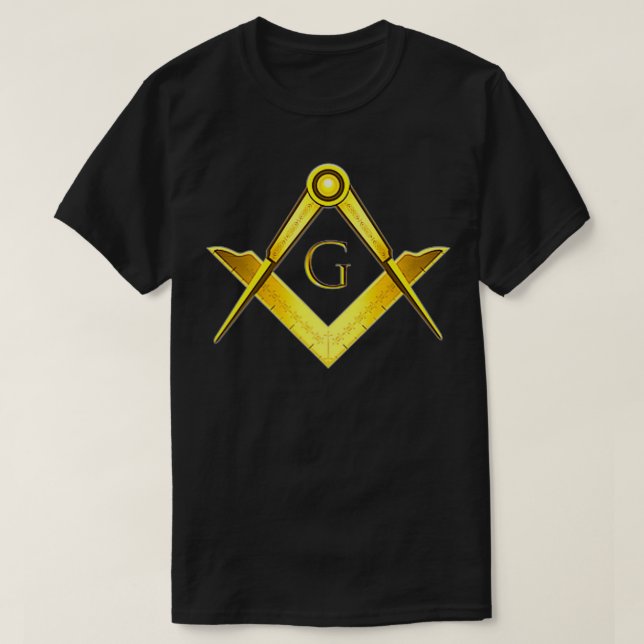 Freemason Symbol Square & Compass Grand Lodge Maso T-Shirt (Design Front)
