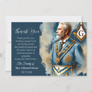 Freemason Sympathy Funeral Thank you  Invitation
