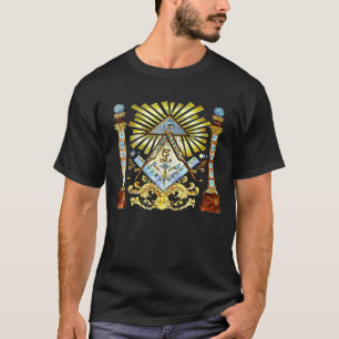 Freemason Watercolour Illustration Mysterious Ill T-Shirt