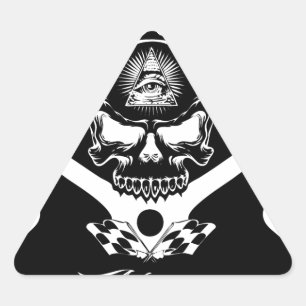 Freemason-Widows-Sons-Masonic-Hotrod-Logo-20160407 Triangle Sticker