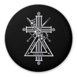 Freemasonic cross ceramic knob