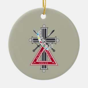 Freemasonic cross ceramic ornament