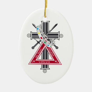 Freemasonic cross ceramic ornament