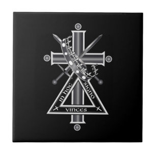 Freemasonic cross ceramic tile