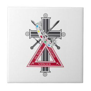 Freemasonic cross ceramic tile