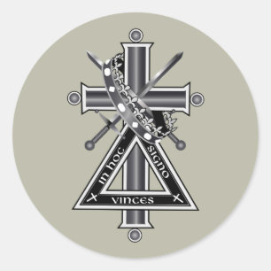 Freemasonic cross classic round sticker