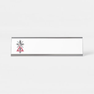 Freemasonic cross desk name plate