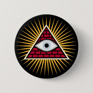 Freemasonic eye 6 cm round badge