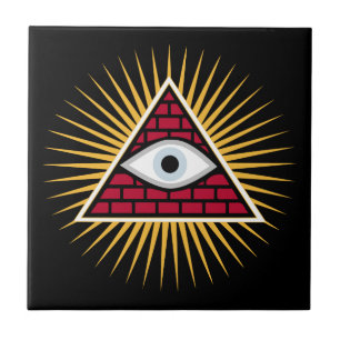 Freemasonic eye ceramic tile