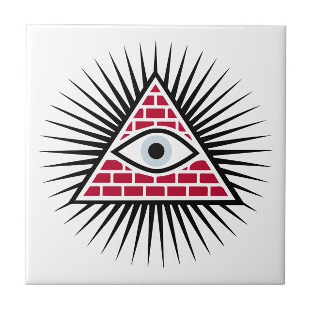 Freemasonic eye ceramic tile (Front)