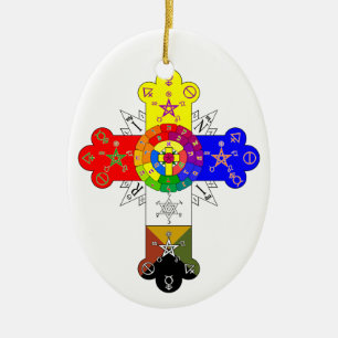 Freemasonic Rosy Cross Ceramic Ornament