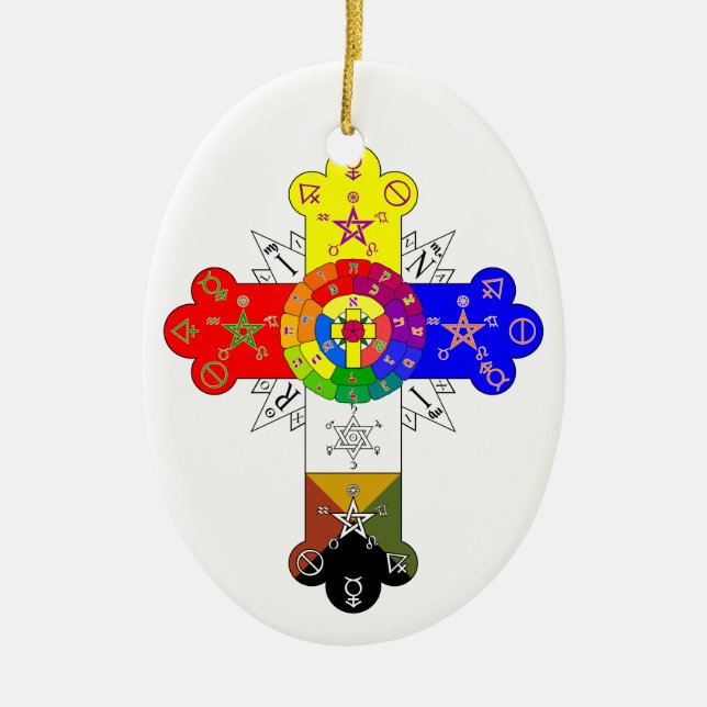Freemasonic Rosy Cross Ceramic Ornament (Front)