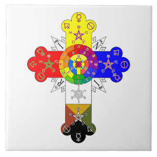 Freemasonic Rosy Cross Ceramic Tile