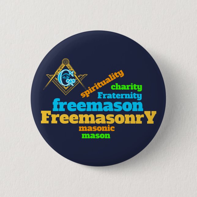Freemasonry 6 Cm Round Badge (Front)