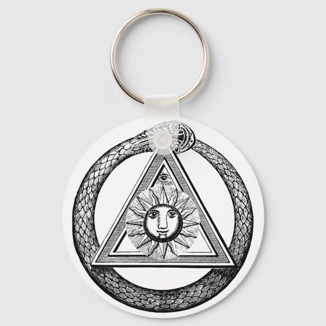 Freemasonry All Seeing Eye Masonic Symbol Key Ring (Front)