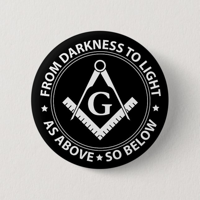 Freemasonry emblem 6 cm round badge (Front)