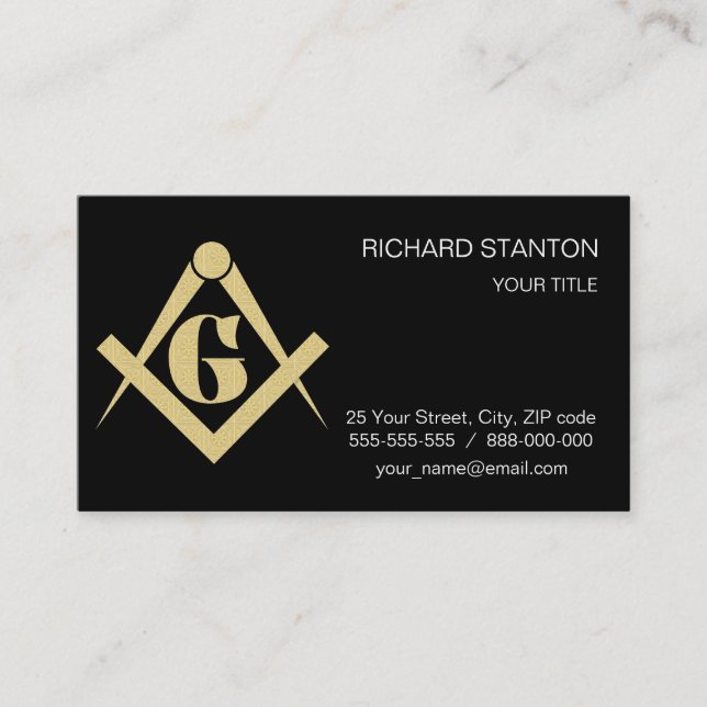 Freemasonry emblem business card (Front)