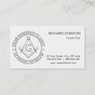 Freemasonry emblem business card