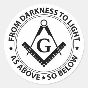 Freemasonry emblem classic round sticker