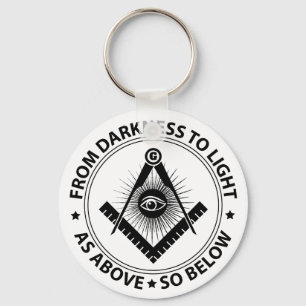 Freemasonry emblem key ring