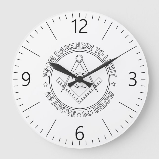 Freemasonry emblem large clock (Front)