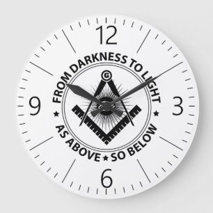 Freemasonry emblem large clock