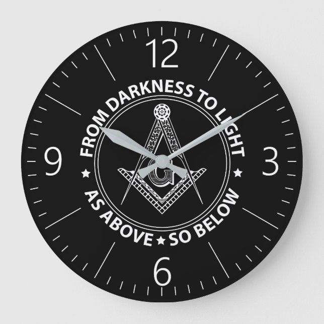 Freemasonry emblem large clock (Front)