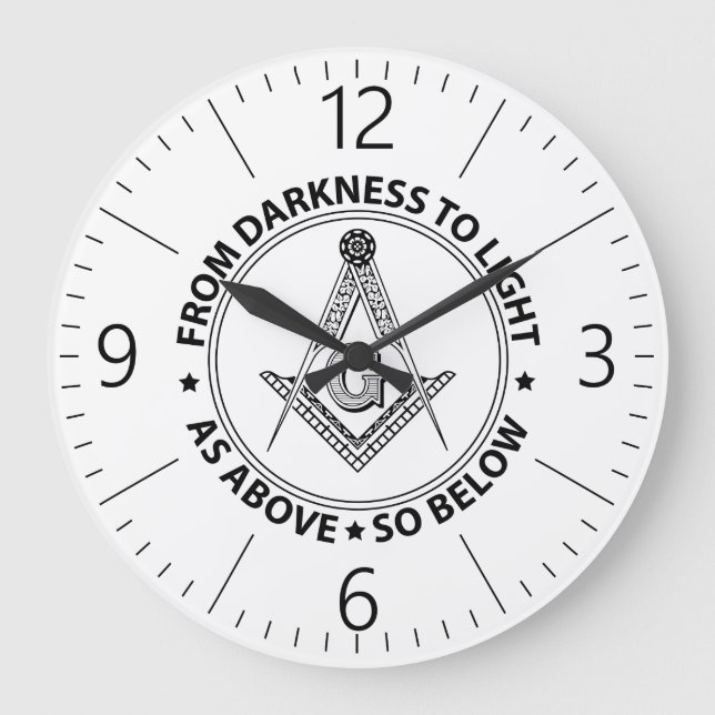 Freemasonry emblem large clock (Front)