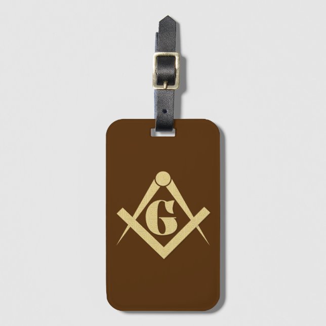 Freemasonry emblem luggage tag (Front Vertical)