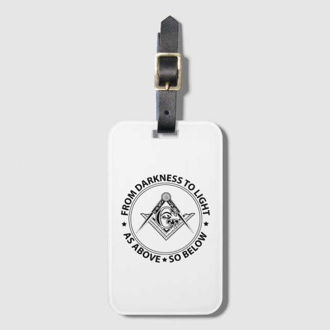 Freemasonry emblem luggage tag (Front Vertical)