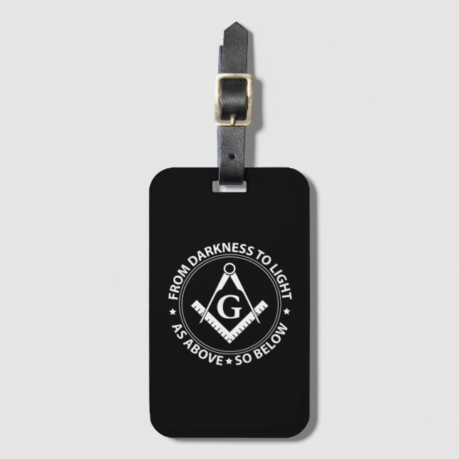 Freemasonry emblem luggage tag (Front Vertical)