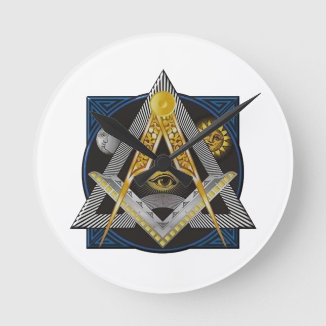 Freemasonry Emblem Round Clock (Front)