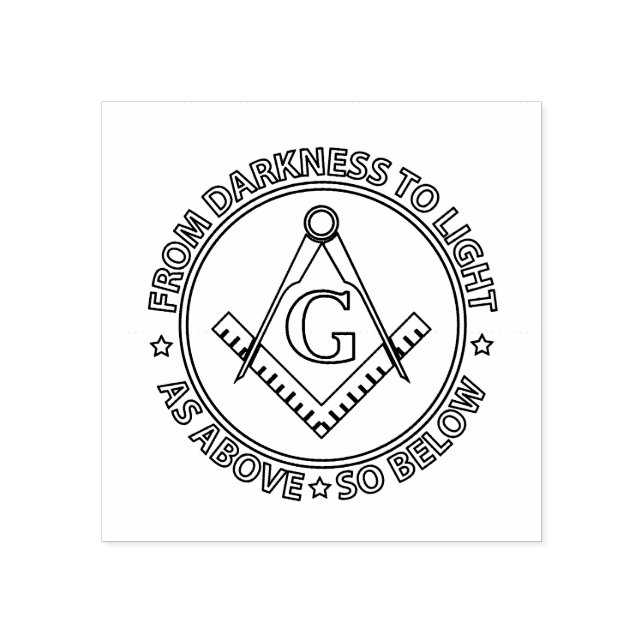 Freemasonry emblem rubber stamp (Imprint)