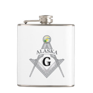 Freemasonry lodge of the state of Alaska Hip Flask