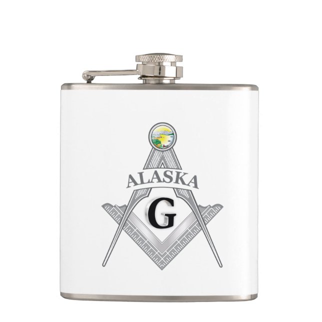 Freemasonry lodge of the state of Alaska Hip Flask (Front)