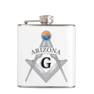 Freemasonry lodge of the state of Arizona Hip Flask