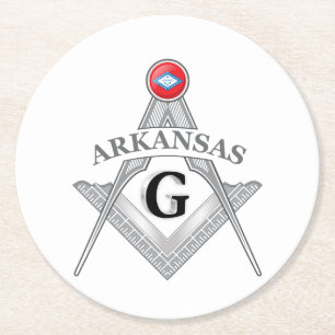 Freemasonry lodge of the state of Arkansas Round Paper Coaster