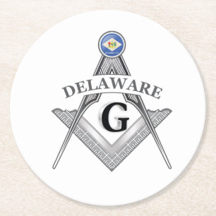 Freemasonry lodge of the state of Delaware Round Paper Coaster