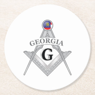 Freemasonry lodge of the state of Georgia Round Paper Coaster
