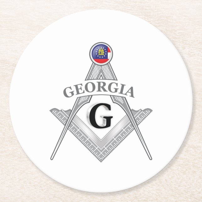 Freemasonry lodge of the state of Georgia Round Paper Coaster (Front)